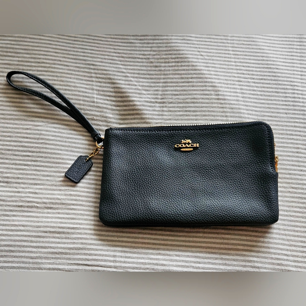 Coach Double Zip Wristlet Wallet Phone Carrier